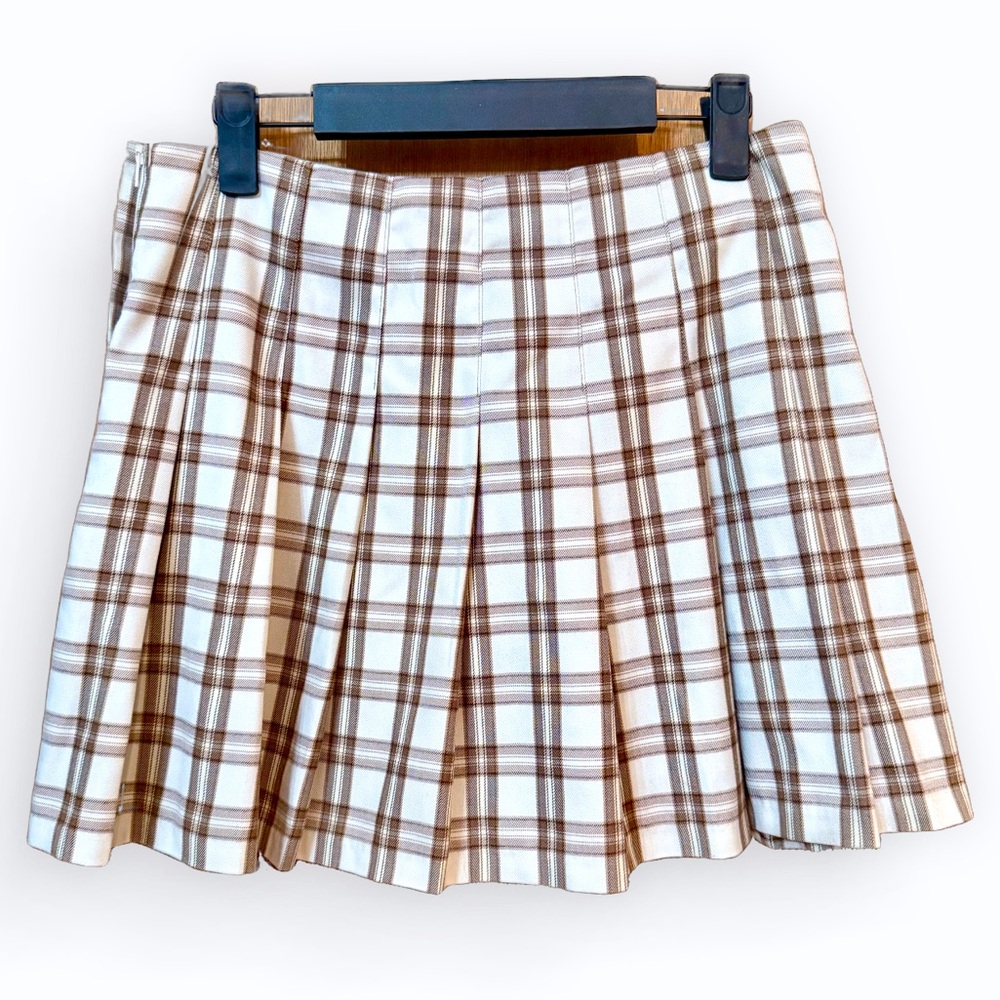 Divided, Plaid Brown and White Women's Skirt, Size 6
